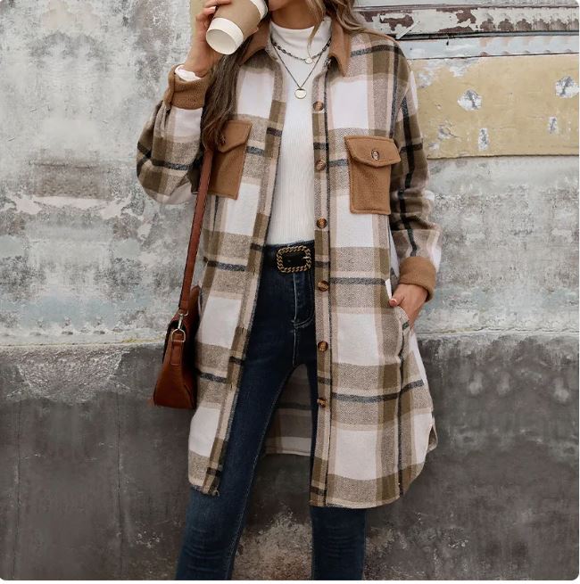 Lura® | Plaid Long Coat