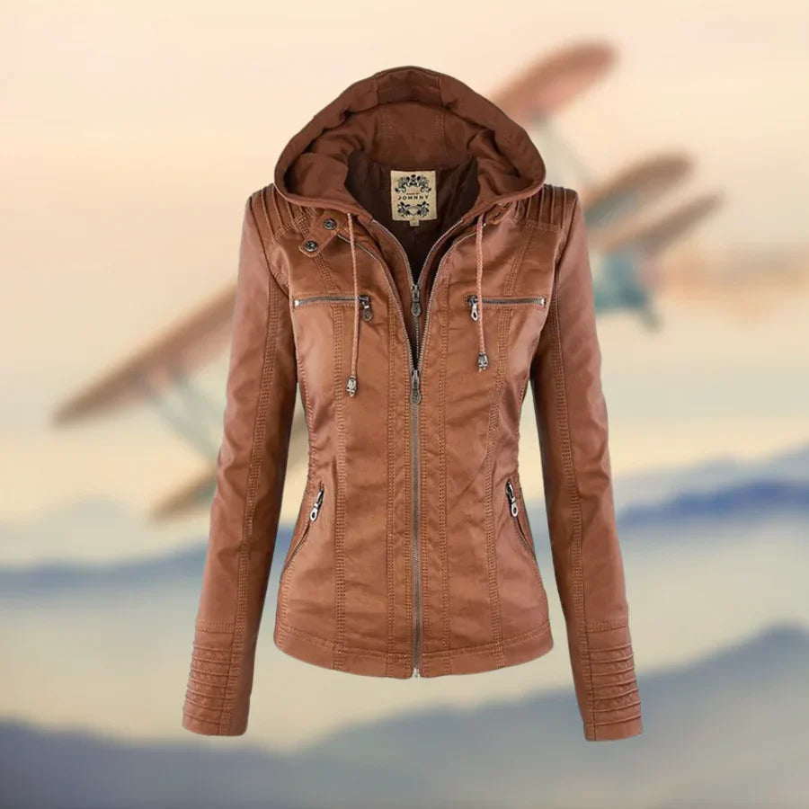 Carolina® | Hooded leather jacket