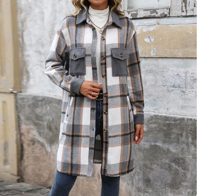 Lura® | Plaid Long Coat