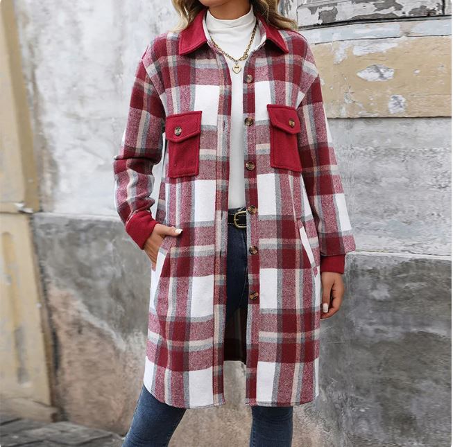 Lura® | Plaid Long Coat