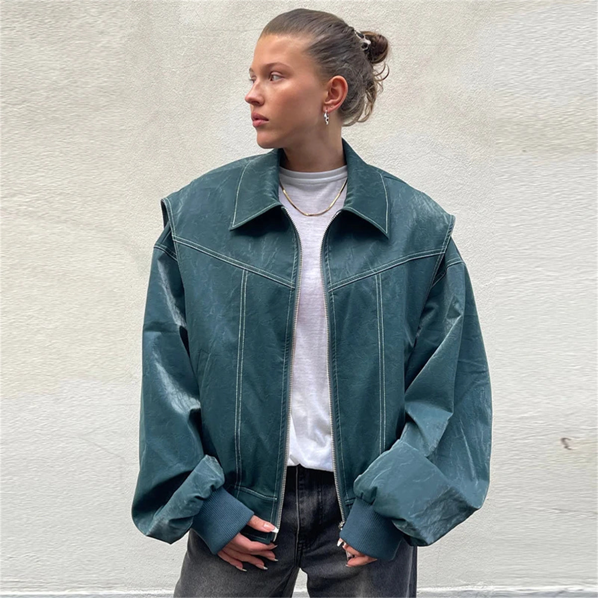 Angel® | Oversized Leather Jacket